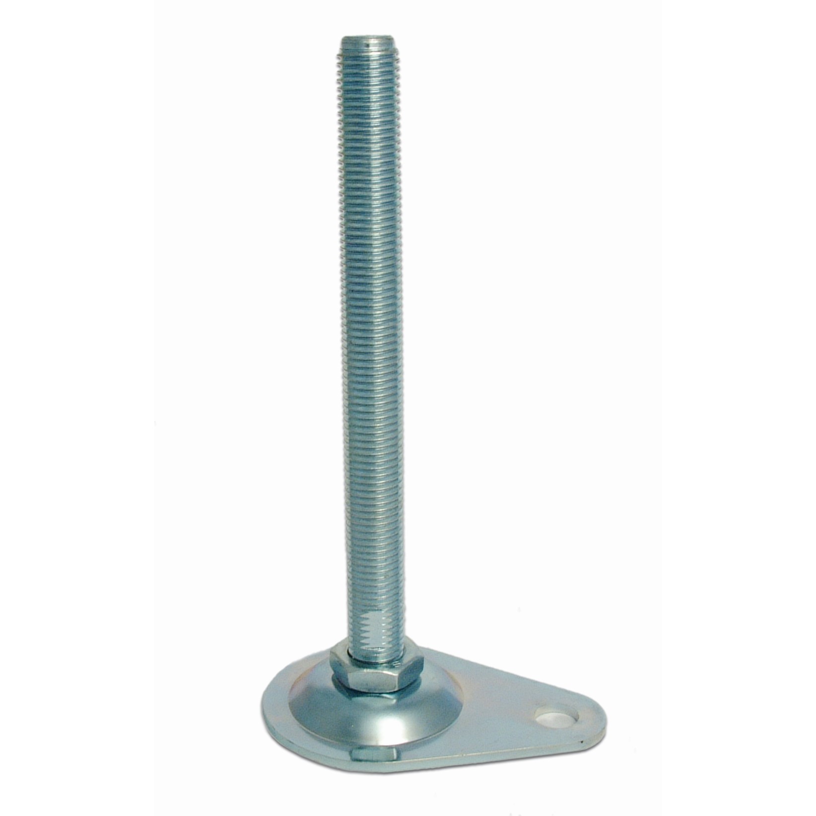 Adjustable feet Ø 65 with 1 hole, 8° tilting screw or fixed with locknut – zinc-plated